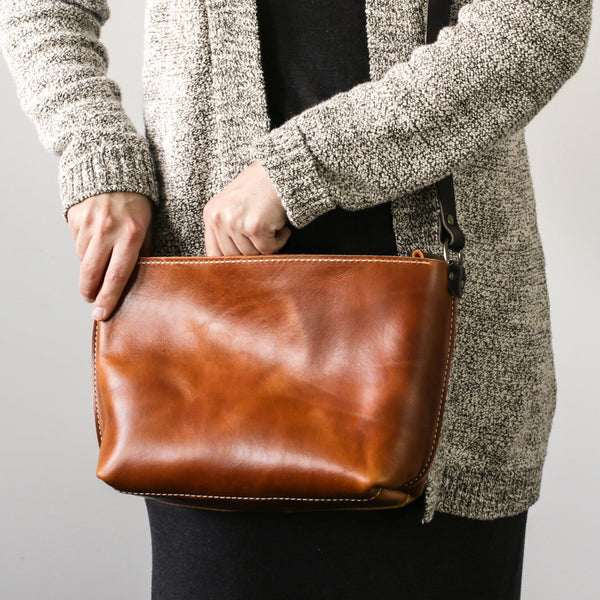 Gingerbread Horween Leather Crossbody Bag, ready-to-ship – Kristin Buhler  Design